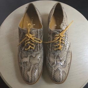 Cole Haan Snakeskin Yellow Oxford wingtip Sz 6
